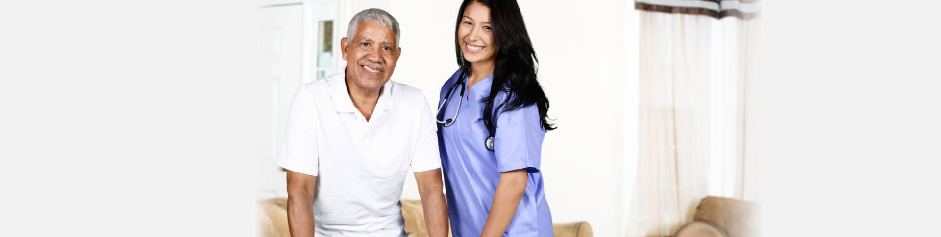 Health Care Worker and Elderly Man